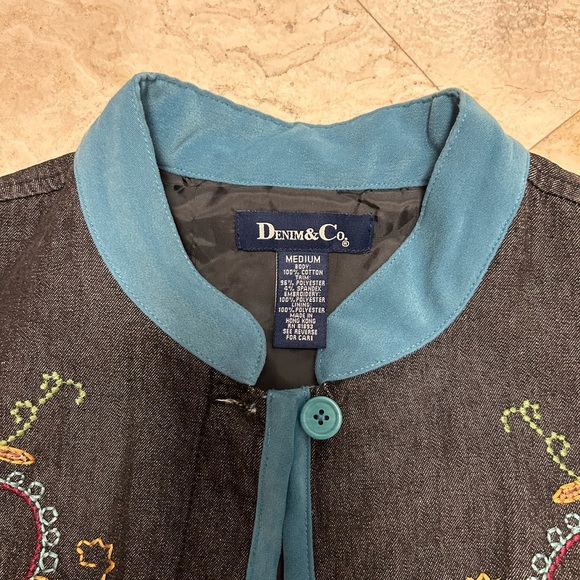 Denim & Co Embroidered Jeans Jacket - Picture 8 of 9